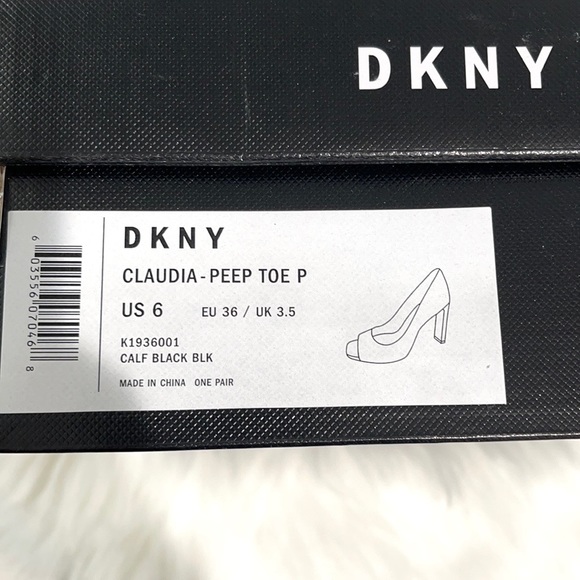 DKNY Claudia Peep Toe High Heeled Shoes Size 6 - Picture 8 of 8